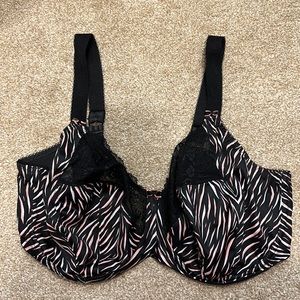 Elomi 36GG / 36J black, pink & white bra